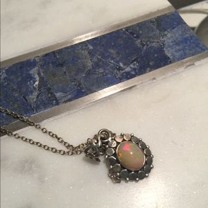 Opal set in 925 silver necklace